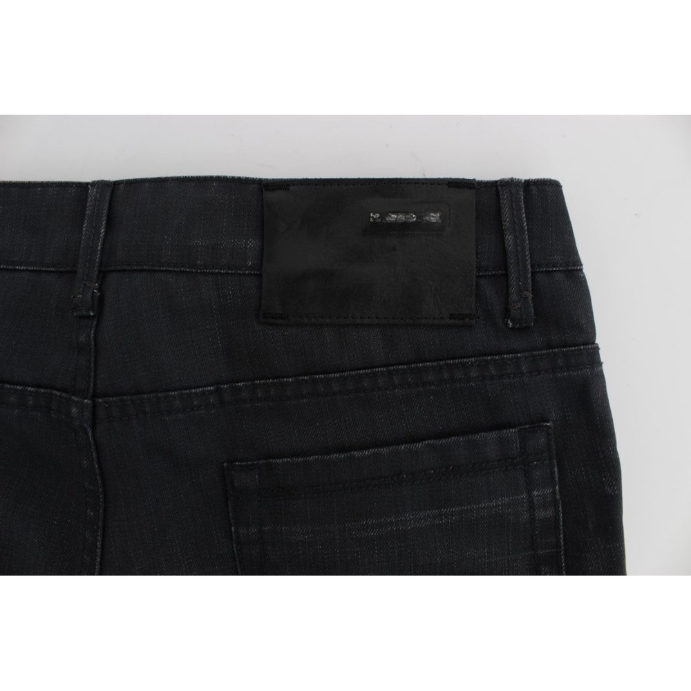 Acht Glatte graue Slim Fit italienische Herrenjeans