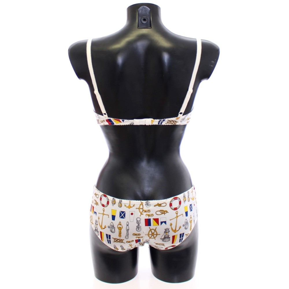 Dolce & Gabbana Elegantes weißes Seemannsunterwäsche-Set mit Druck