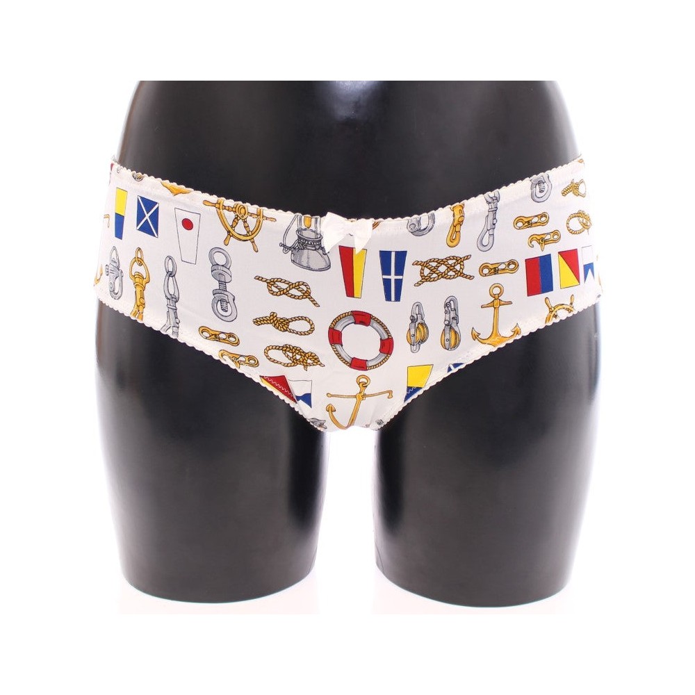 Dolce & Gabbana Elegantes weißes Seemannsunterwäsche-Set mit Druck