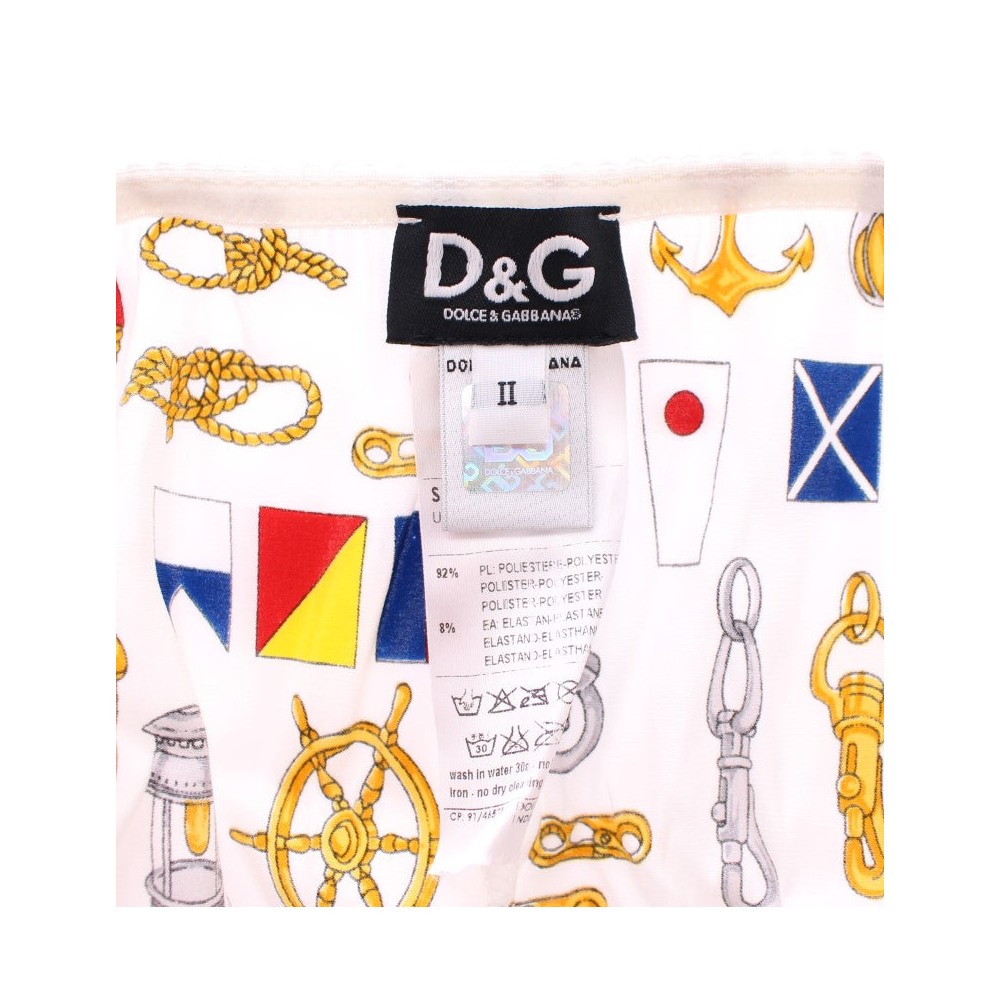 Dolce & Gabbana Elegantes weißes Seemannsunterwäsche-Set mit Druck