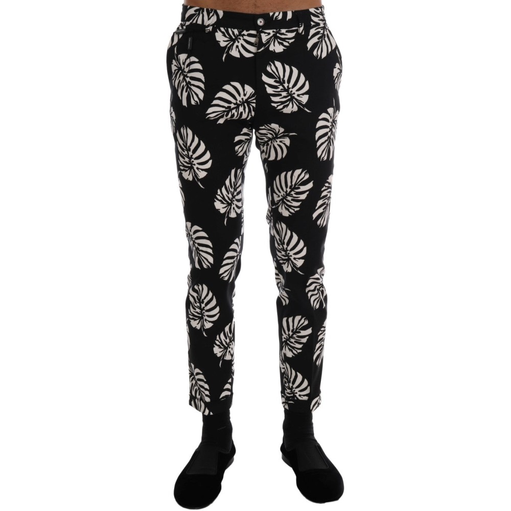 Dolce & Gabbana Slim Fit Knöchelhose mit Blattdruck