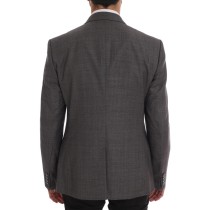 Dolce & Gabbana Schlichter grauer karierter Wollblazer