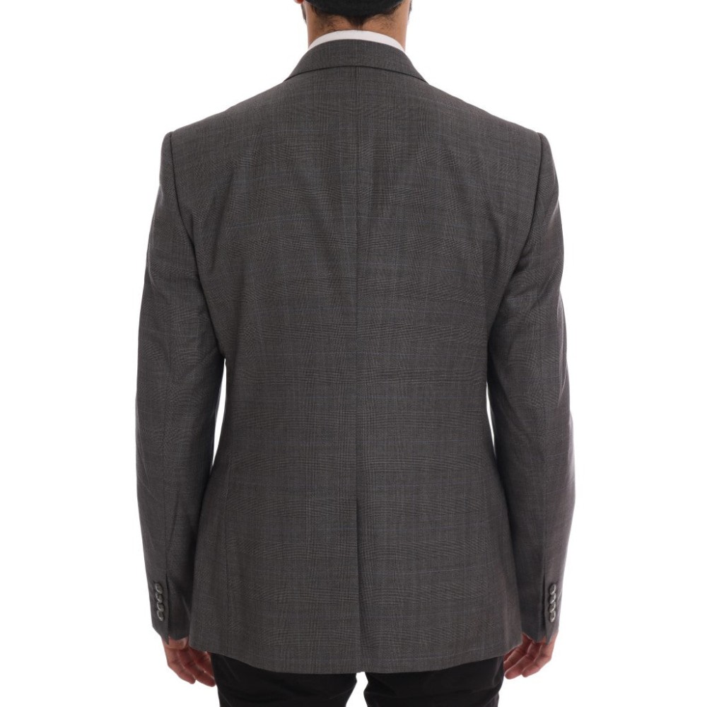 Dolce & Gabbana Schlichter grauer karierter Wollblazer