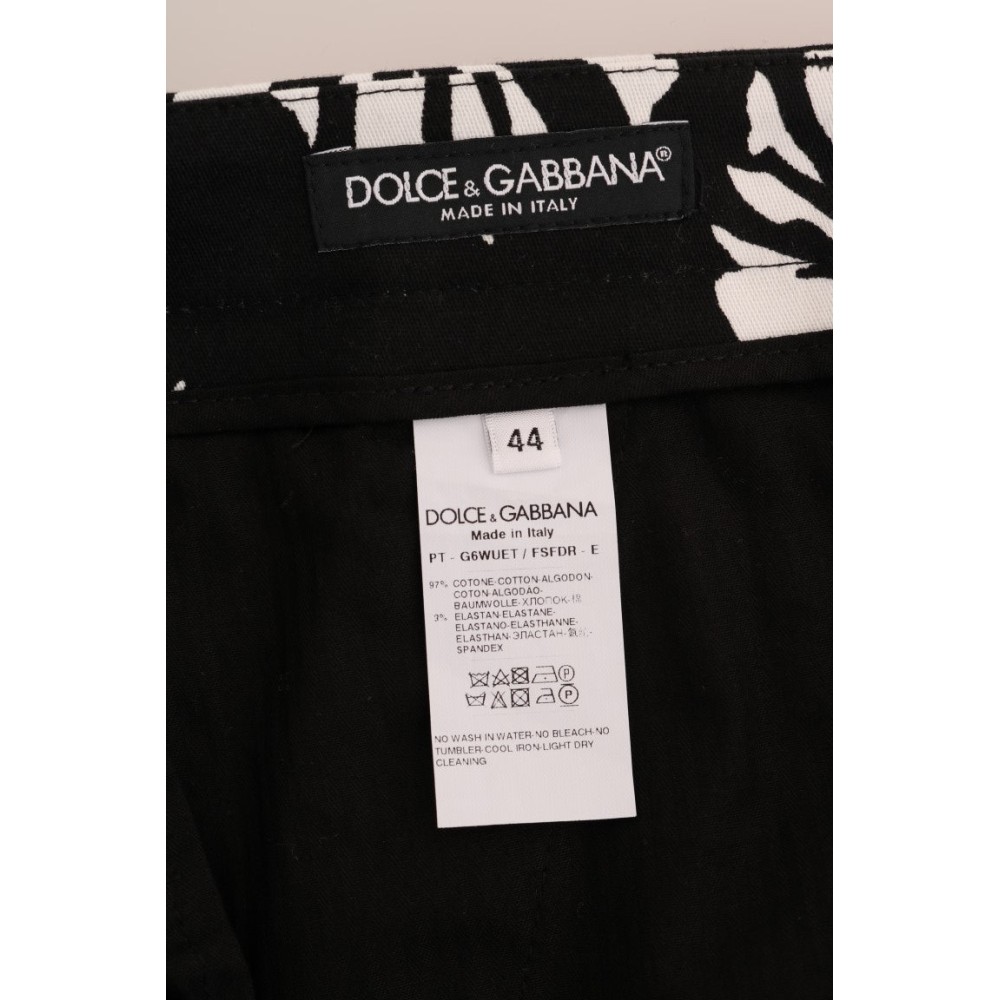 Dolce & Gabbana Slim Fit Knöchelhose mit Blattdruck