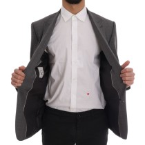 Dolce & Gabbana Schlichter grauer karierter Wollblazer