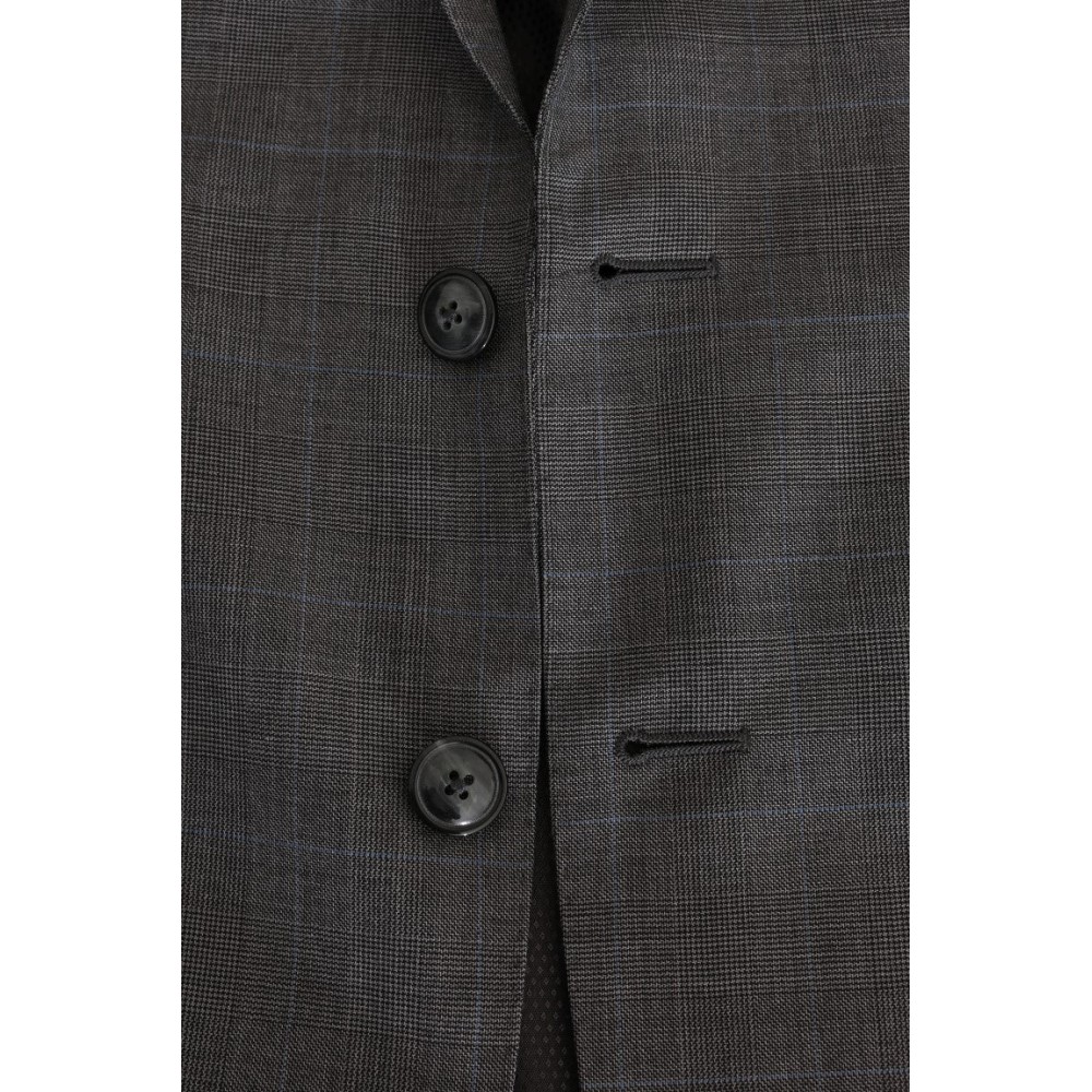 Dolce & Gabbana Schlichter grauer karierter Wollblazer