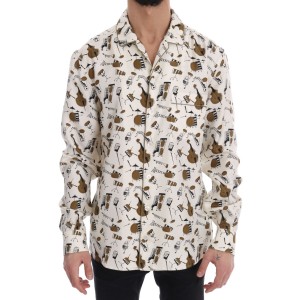 Dolce & Gabbana Exklusive Seide Casual Herrenhemd - JAZZ Motiv