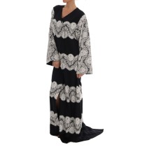 Dolce & Gabbana Elegantes Kaftan Maxikleid aus geblümter Seide und Spitze