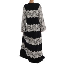 Dolce & Gabbana Elegantes Kaftan Maxikleid aus geblümter Seide und Spitze