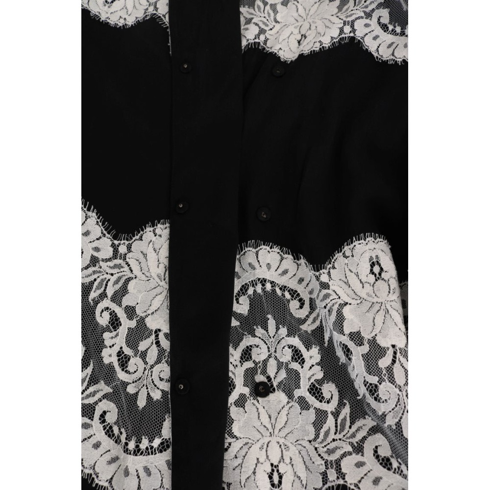 Dolce & Gabbana Elegantes Kaftan Maxikleid aus geblümter Seide und Spitze