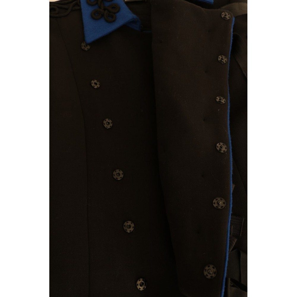 Dolce & Gabbana Schicke kurze Trenchcoat-Jacke in Schwarz und Blau