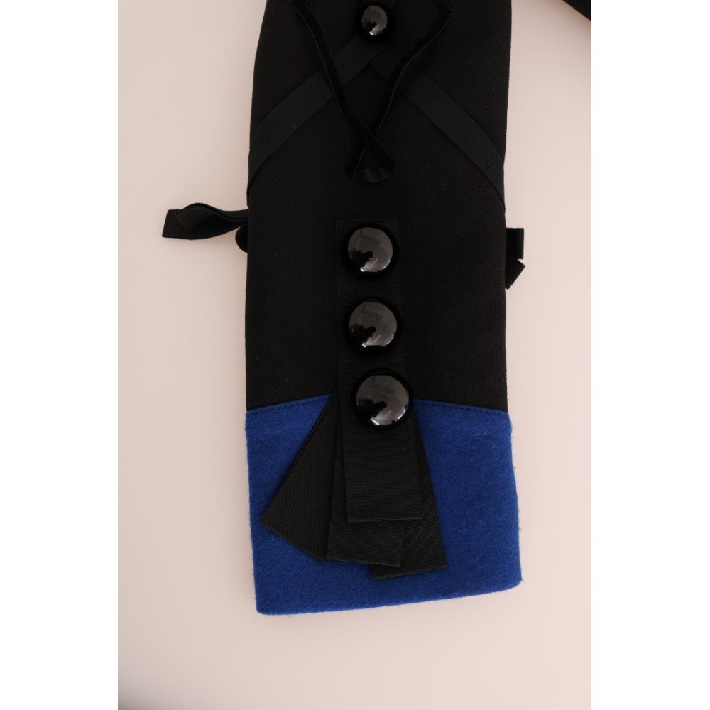Dolce & Gabbana Schicke kurze Trenchcoat-Jacke in Schwarz und Blau