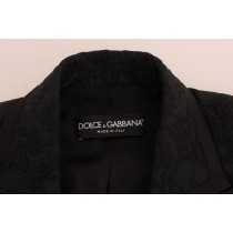 Dolce & Gabbana Schicke kurze Trenchcoat-Jacke in Schwarz und Blau