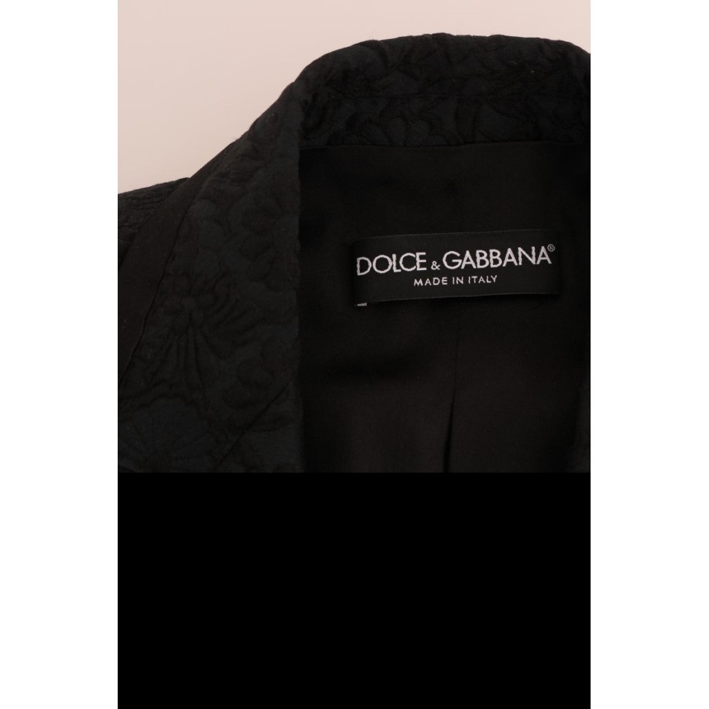 Dolce & Gabbana Schicke kurze Trenchcoat-Jacke in Schwarz und Blau