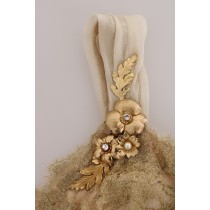 Dolce & Gabbana Elegantes Seidenkleid aus Spitze und Organza mit Verzierungen
