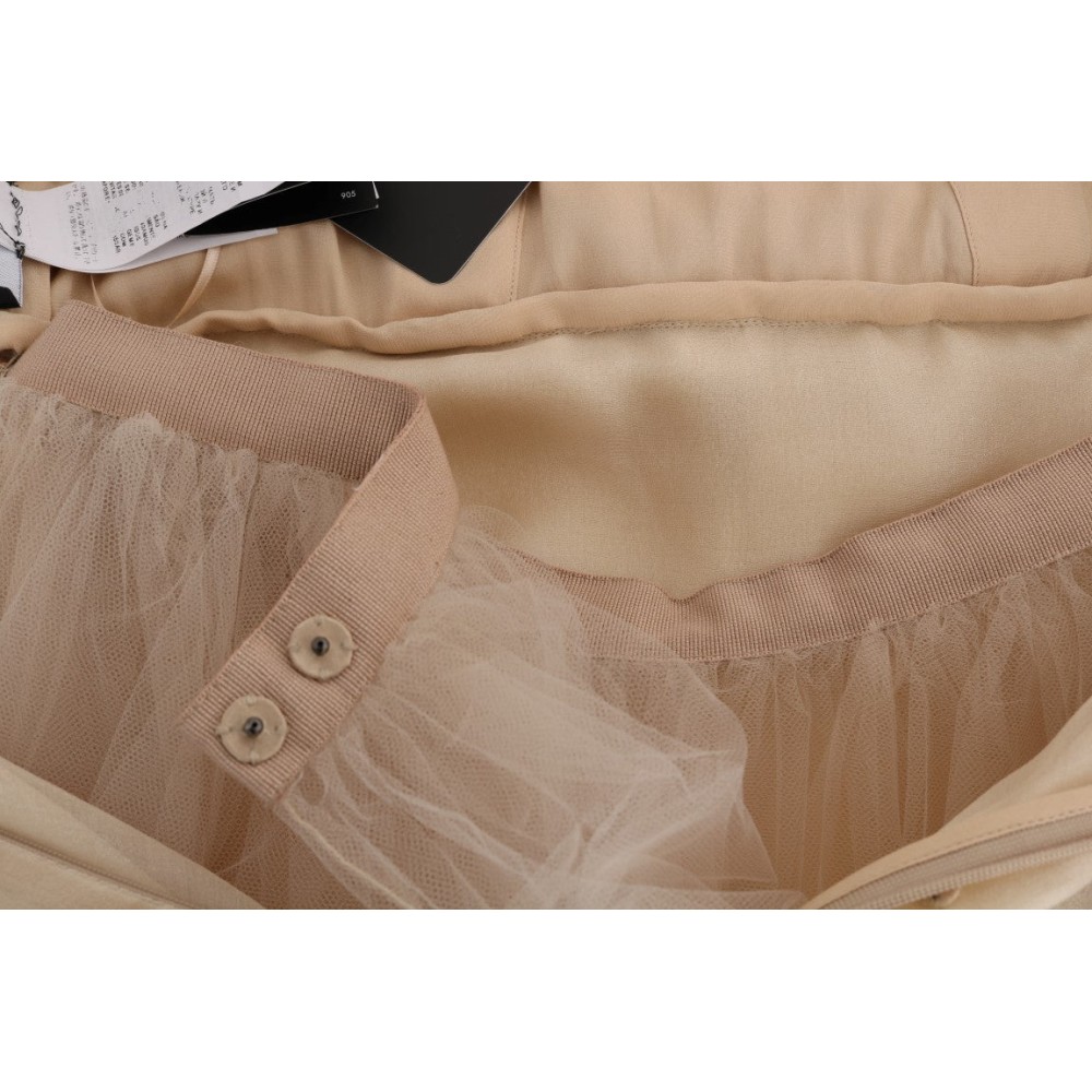 Dolce & Gabbana Elegantes Seidenkleid aus Spitze und Organza mit Verzierungen