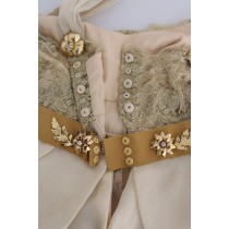 Dolce & Gabbana Elegantes Seidenkleid aus Spitze und Organza mit Verzierungen