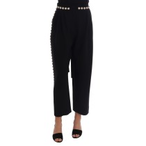 Dolce & Gabbana Elegante High-Waist-Knöchelhose mit Goldverzierung
