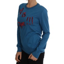 Dolce & Gabbana Blauer Seidenpailletten-Capri-Pullover