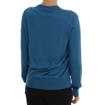 Dolce & Gabbana Blauer Seidenpailletten-Capri-Pullover