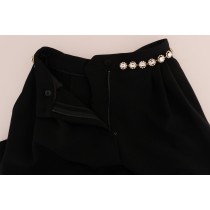 Dolce & Gabbana Elegante High-Waist-Knöchelhose mit Goldverzierung