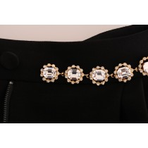 Dolce & Gabbana Elegante High-Waist-Knöchelhose mit Goldverzierung