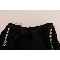 Dolce & Gabbana Elegante High-Waist-Knöchelhose mit Goldverzierung