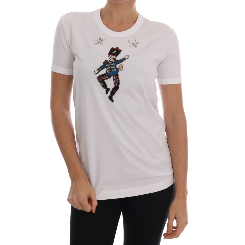 Dolce & Gabbana Paillettenbesetztes Märchen T-Shirt aus Baumwolle