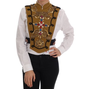 Dolce & Gabbana Laufsteg verschönert Kristall Kreuz Weste