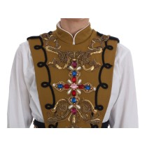 Dolce & Gabbana Laufsteg verschönert Kristall Kreuz Weste