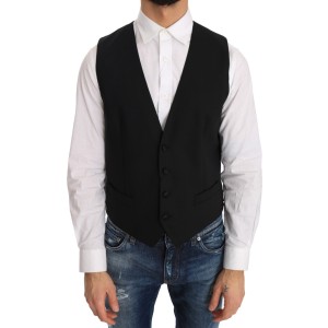Dolce & Gabbana Elegante, schmal geschnittene formelle Weste in Schwarz