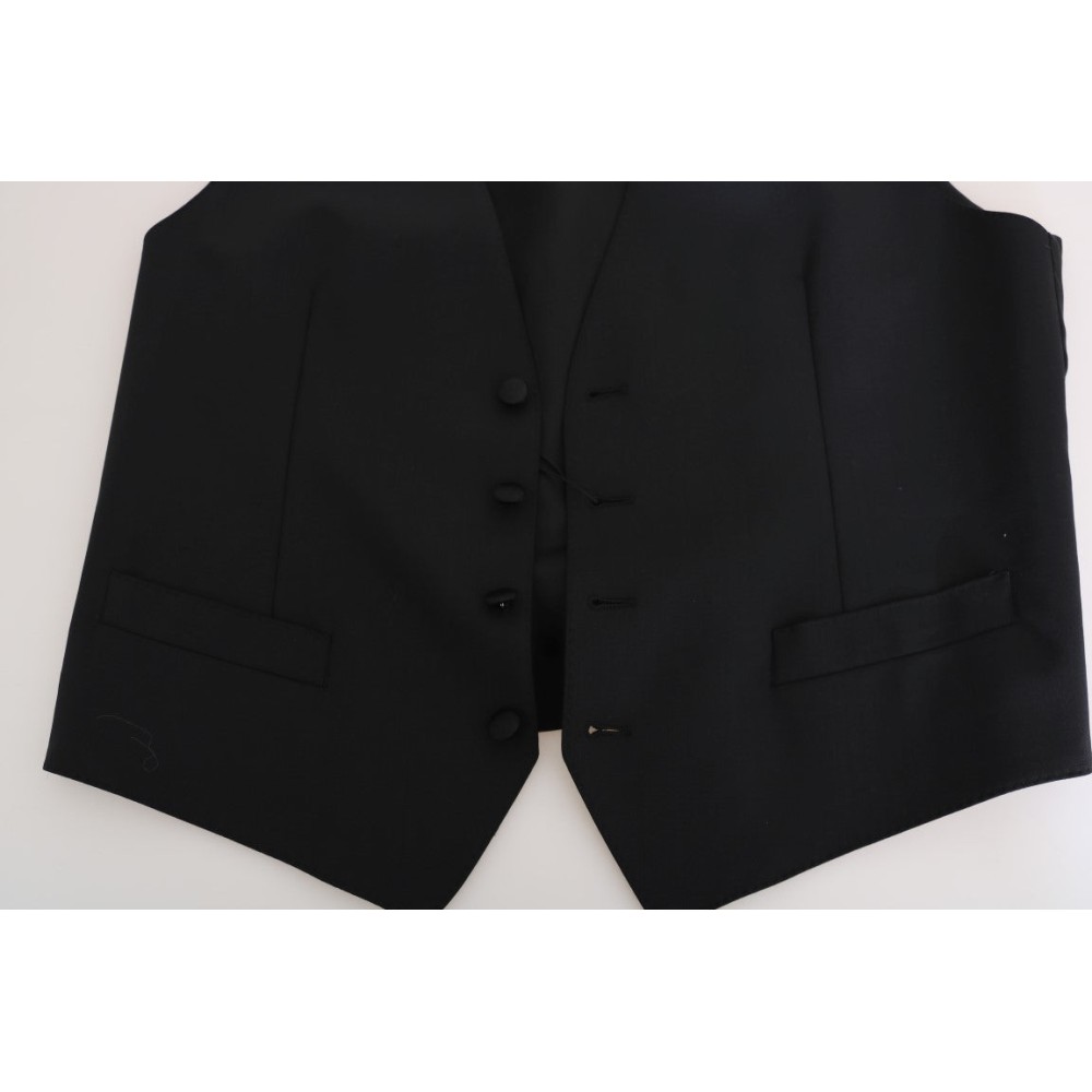 Dolce & Gabbana Elegante, schmal geschnittene formelle Weste in Schwarz