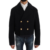 Dolce & Gabbana Elegante dunkelblaue Trenchcoat-Jacke