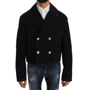 Dolce & Gabbana Elegante dunkelblaue Trenchcoat-Jacke