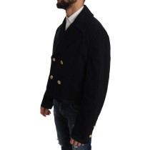 Dolce & Gabbana Elegante dunkelblaue Trenchcoat-Jacke