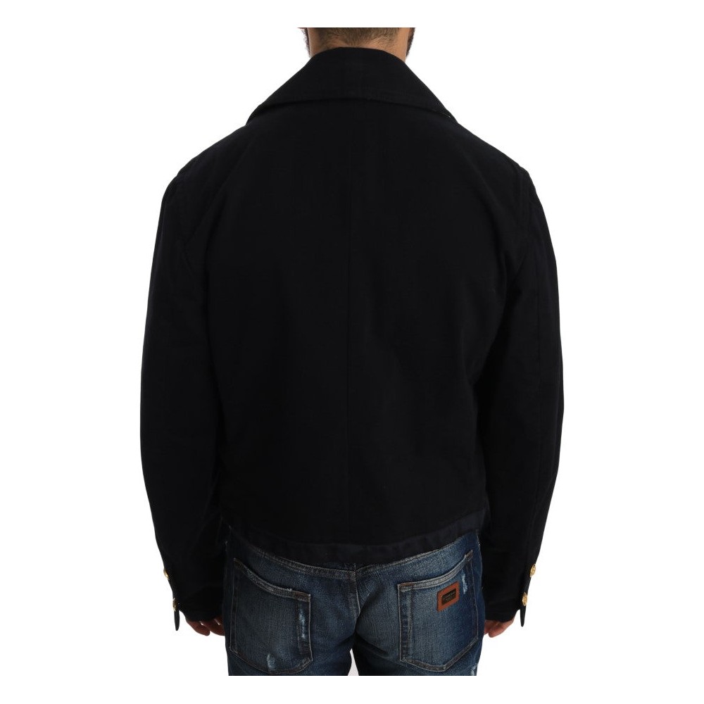 Dolce & Gabbana Elegante dunkelblaue Trenchcoat-Jacke