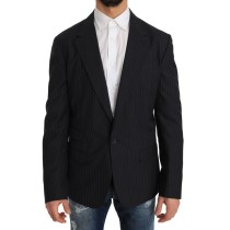 Dolce & Gabbana Eleganter gestreifter Blazer aus Wolle und Seide in schmaler Passform