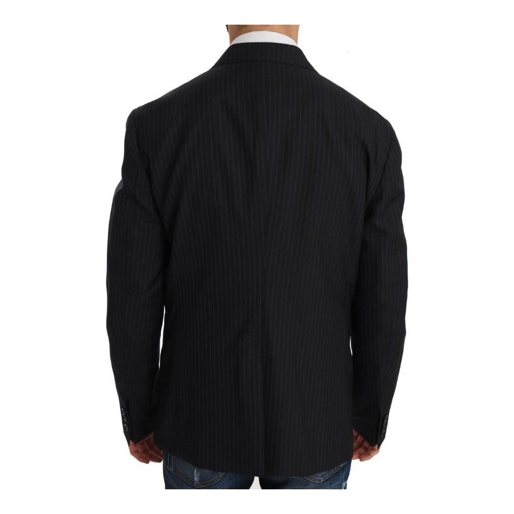 Dolce & Gabbana Eleganter gestreifter Blazer aus Wolle und Seide in schmaler Passform