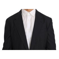 Dolce & Gabbana Eleganter gestreifter Blazer aus Wolle und Seide in schmaler Passform