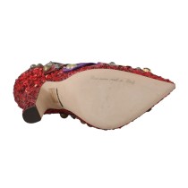 Dolce & Gabbana Rote Bellucci Alta Moda verschönerte Pumps