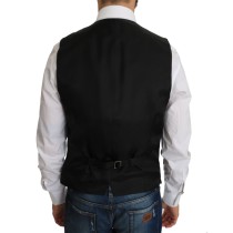 Dolce & Gabbana Elegante Schwarze Seidenmischung Formelle Weste