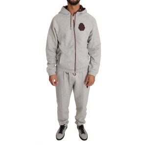 Billionaire Italian Couture Elegantes graues Sweatshirt-Ensemble mit Kapuze