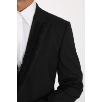 Dolce & Gabbana Elegante Schwarze Slim Fit Martini Blazer Jacke