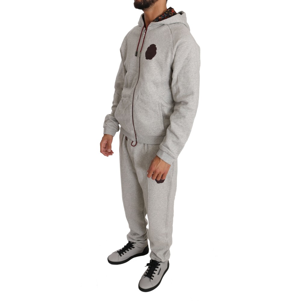 Billionaire Italian Couture Elegantes graues Sweatshirt-Ensemble mit Kapuze