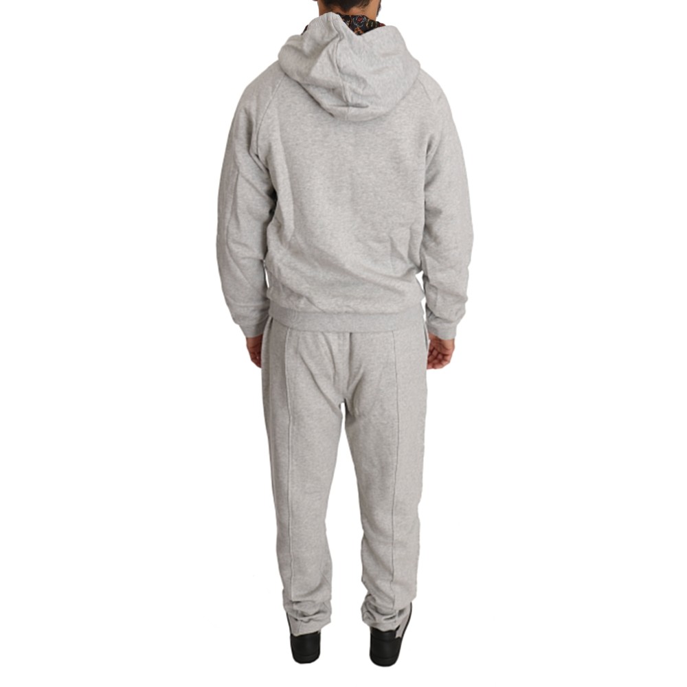 Billionaire Italian Couture Elegantes graues Sweatshirt-Ensemble mit Kapuze