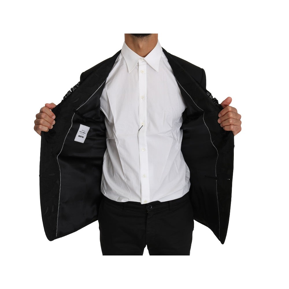 Dolce & Gabbana Elegante Schwarze Slim Fit Martini Blazer Jacke