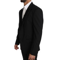 Dolce & Gabbana Elegante Schwarze Slim Fit Martini Blazer Jacke