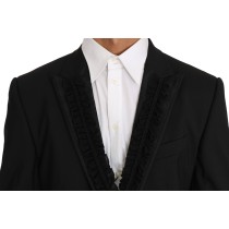 Dolce & Gabbana Elegante Schwarze Slim Fit Martini Blazer Jacke