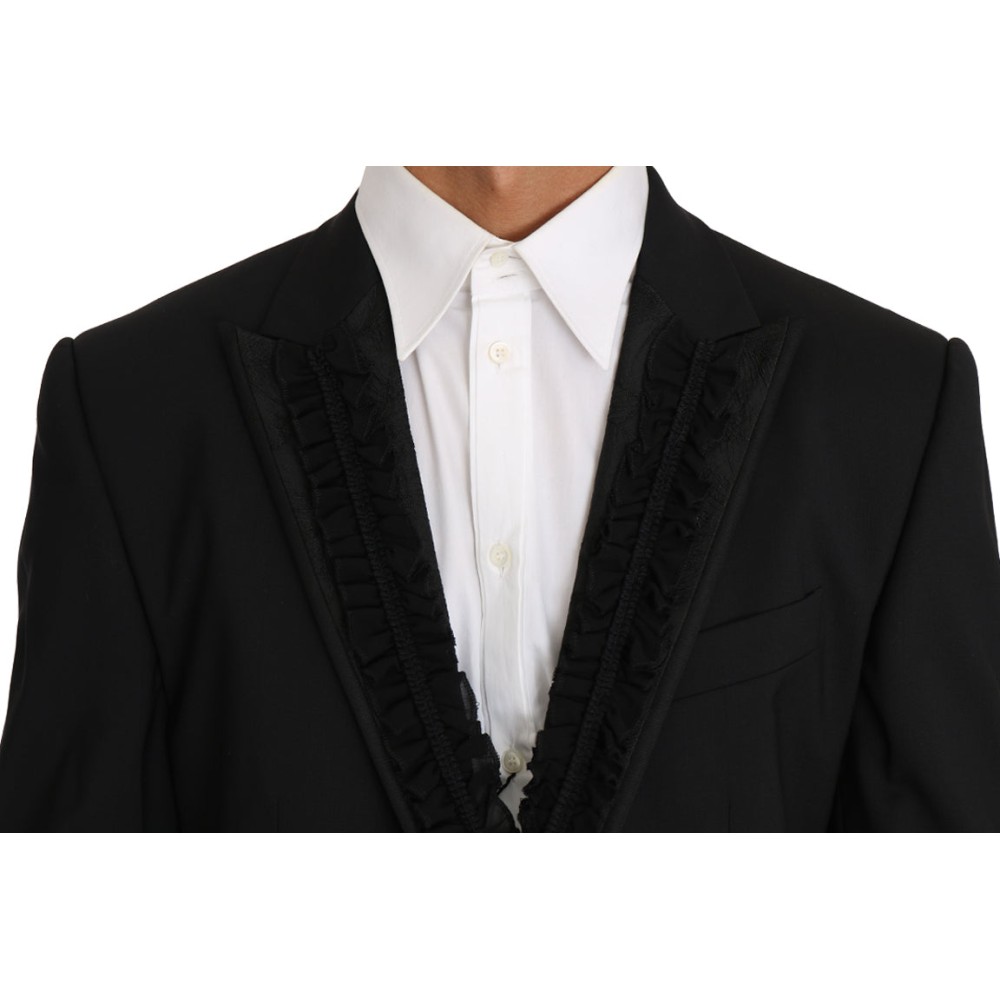 Dolce & Gabbana Elegante Schwarze Slim Fit Martini Blazer Jacke