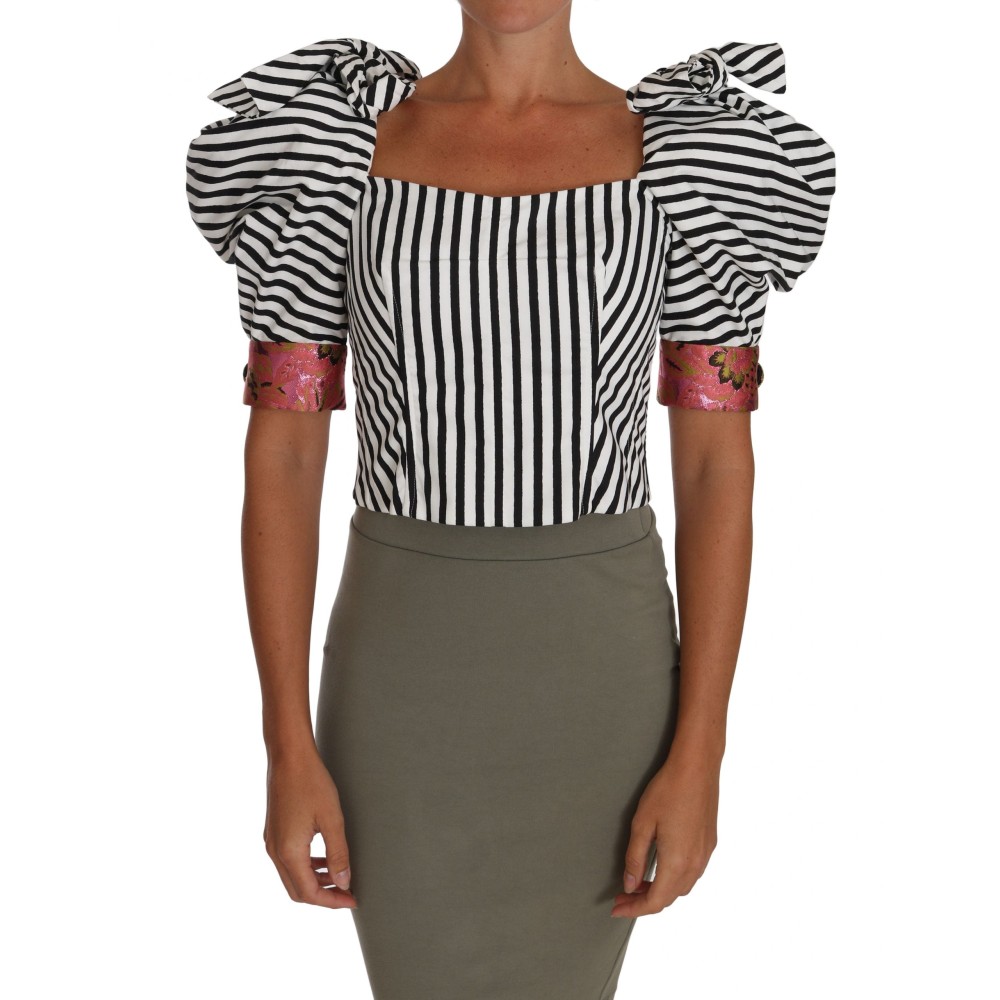 Dolce & Gabbana Elegantes Korsett-Top mit Kristallknöpfen